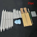 25Pcs Smudge Stick Erasable Art Sharpen Blending Sketch Tools Pastel Pencil Set