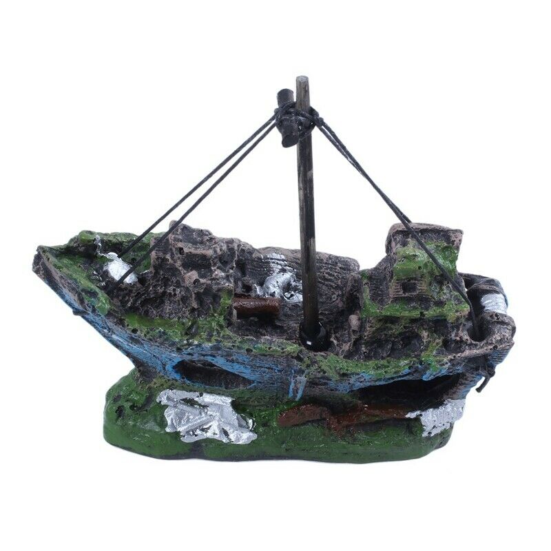Fishing Boat Fish Tank Ornament Decoration for aquarium, aquarium decoratio D5H8
