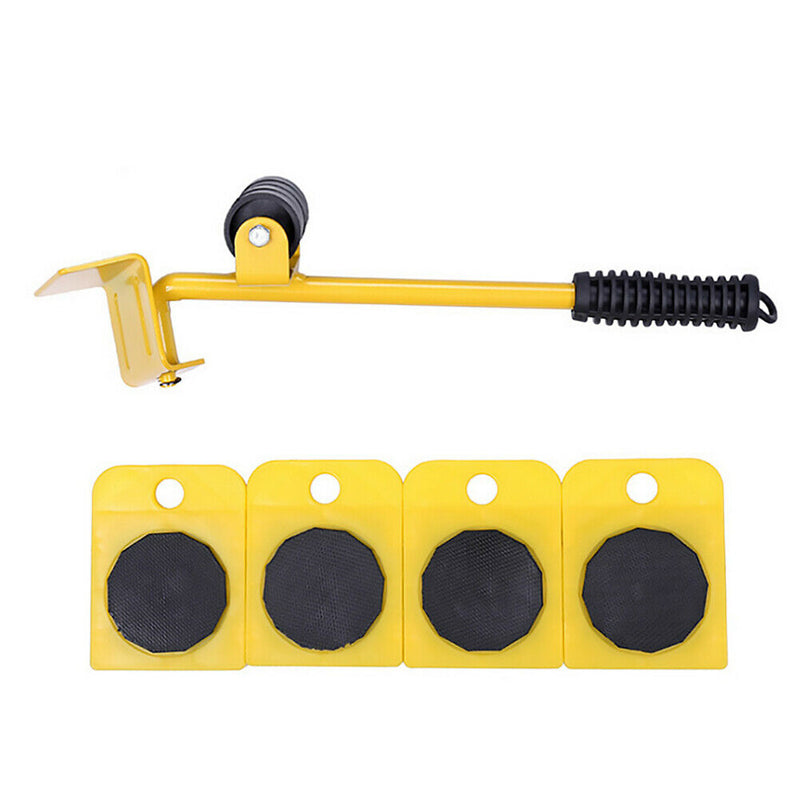 5pcs Furniture Mover Set Home Transport Heavy Object Moving Lifter (Yellow)