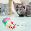 Wood Feather Mice Cat Dangle Three-Section Telescopic Roped Rod Pets Supply