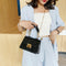 Alligator PU Shoulder Bag Women Pleated Totes Retro Chain Handbag (Black)