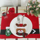 6pcs Cutlery Holder Towel Knives Fork Spoon Cute Santa Claus Shaped Tablewa