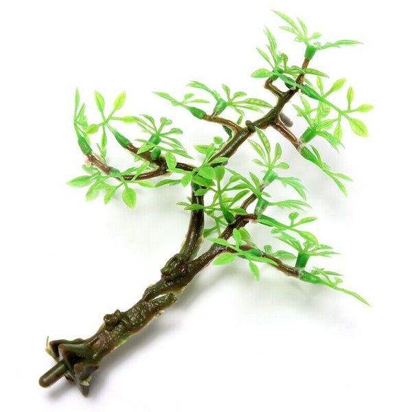 Plastic Bonsai Green Tree Aquarium Ornament Fish Tank Underwater Decor Orna E8H3