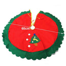 60cm Xmas Tree Skirt Star Green Wave Edged Carpet Nonwoven Floor Mat Decor