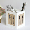Tabletop Wooden Box Handmade Fork Chopstick Kitchen Storage Tableware Holder