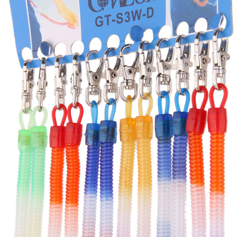 12pcs Plastic Spiral Key Chain Stretchable String Keyring Key  Craft