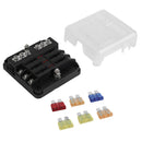 6 Way Fuse Box Standard Blade Fuse Holder with Negative Bus for Car Boat
