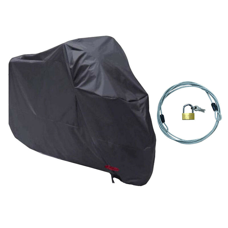 1 Set 2XL Waterproof Motorcycle Cover Sun Scooter Protector w/ Cover Lock