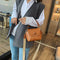 Women Fashion Wide Shoulder Messenger Bag PU Leather Retro Handbag (Brown) A