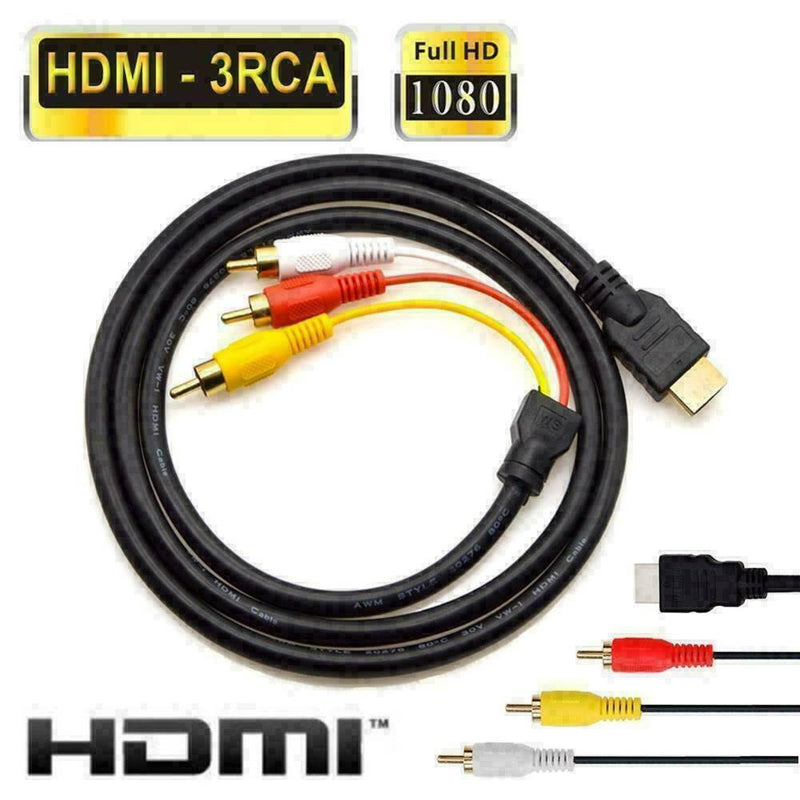 5Ft HDMI Male to 3 RCA Video Audior Componen Convertet Cable AV Adapter
