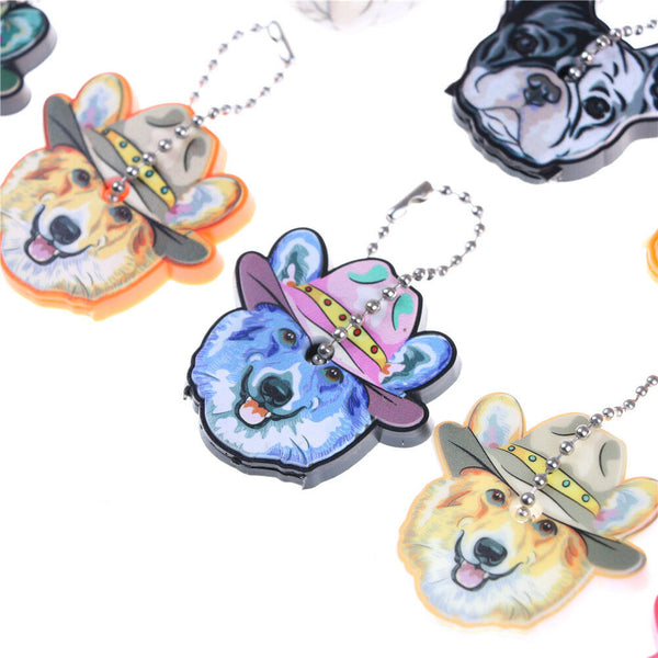 5pcs Mixed Puppy Pug Dog Key Cover Cap Keychain Key Ring Key Case Unisex Gif Gw