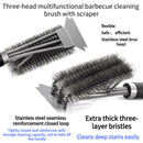 Premium Grill Brush Attached Scraper Sturdy Long BBQ Brush Kitchen Accs