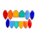 Hip Hop Grills Set Top and Bottom Mouth Tooth Cap Hip Hop Teeth Grills - Rainbow