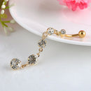 Rhinestone Dangle Navel Belly Rings Barbell Surgical Steel Body Piercing Jewelry