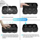 Ice Square Trays (Set of 2) Black Silicone 6 Giant Ice Ball Square Maker Us N2N5