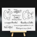 DIY Coffee Rabbit Clear Silicone Seal Stamp Scrapbooking Album Card Decor