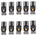 10x T10 Wedge 12V Super Bright CANBUS 194 168 2825 Amber Yellow LED LightBulbs3C