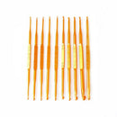 10Pcs Golden Double End Crochet Hook Bamboo Knitting Needle Set Home Weave