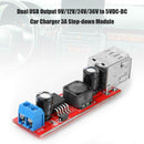 Dual USB Output 9V/12V/24V/36V to 5VDC-DC Auto Car Charger 3A Step-down Module