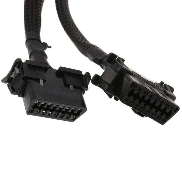1 to 2 OBD2 OBDII 16 Pin Male to Female Y Splitter Extension Cable Connector