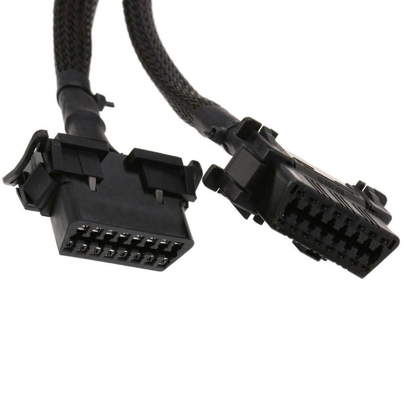 1 to 2 OBD2 OBDII 16 Pin Male to Female Y Splitter Extension Cable Connector