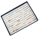 100Pairs Multiple Styles Stud Earrings Set with Organizer Box for Women Lady