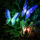 Solar Garden Lights Outdoor - 3 Pack Solar Stake Light With Fiber Optic But