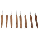 8 Sizes Bamboo Handle Steel Crochet Hooks 1.0-2.75mm