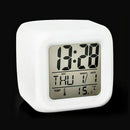7 Colors LED Change Night Light Alarm Clock Digital Glowing Thermometer Calendar