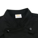 Black Chef Waiter Double-breasted Coat Uniform Long Sleeve Jacket Clothes XL