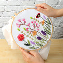 30 X 30cm DIY Flowers Embroidery Kit Needlework Cross Stitch Handwork Craft