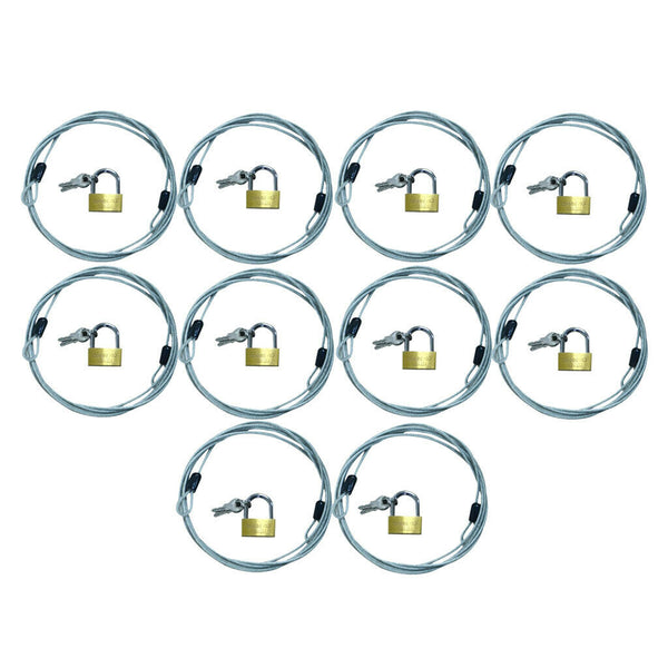 10x 70cm Security Safety Cable Bike/Car/Secure Lock Wire Braided  Coated Lock