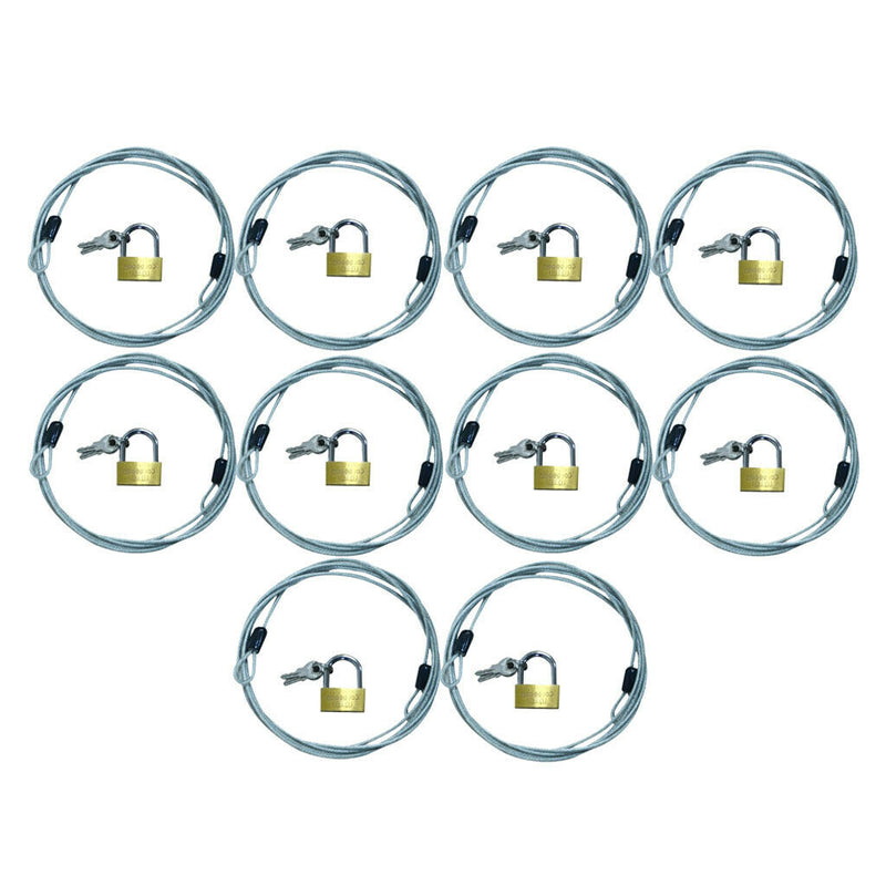 10x 70cm Security Safety Cable Bike/Car/Secure Lock Wire Braided  Coated Lock