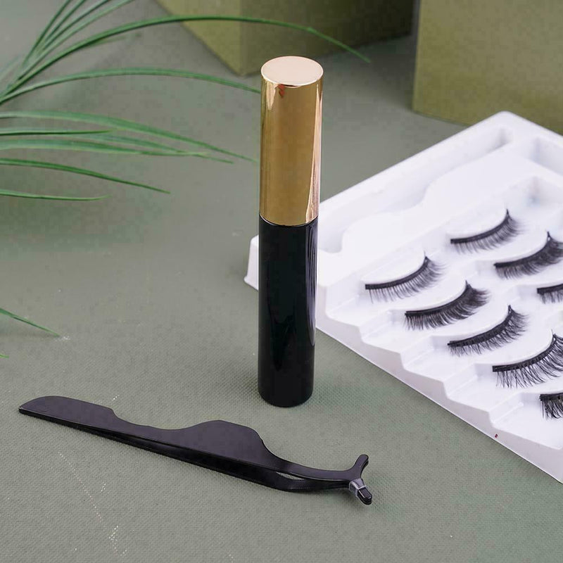 Magnetic Liquid Eyeliner False Eyelashes Tweezer Waterproof Eye Kits Lashes G4F4