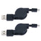 2pcs Retractable Micro USB Data Sync Cord Charging Cable for Android Phones