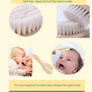 Natural Wooden Handle Soft Press Baby Hairbrush and Super Soft Goat Hair Su