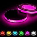 2Pcs 7Color LED Cup Holder Bottom Pad Light Cover Trim Atmosphere Lamp Universal