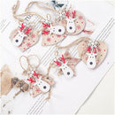 1 Set 6Pcs Christmas Decorations Ornaments Wooden Printing Ornaments Merry