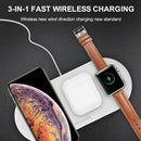Multi-function wireless charger 3-in-1 mobile phone holder base 10W QI fast