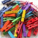 50pcs Mini Natural Wooden Clothes Photo Paper Peg Clothespin Craft Clips MO