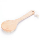 Natural Bristle  Brush Long Wooden Handle Bath Shower Spa Scrubber  Z
