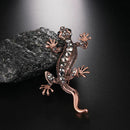Metal Alloy Lizard Animal Brooch Rhinestone Brooches For Female Pins Lapel  U5M7