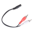 3.5mm 1/8'' Stereo Female To 2 Male RCA Jack Adapter Y Audio Cable Split TO