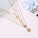 Boho Women Multi-layer Pentagram Cross Pendant Pattern Jewelry Necklace Cho I9B7