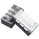 600V 25A Dual Row 3 Position Screw Barrier Terminal Block 10 Pcs C9U8