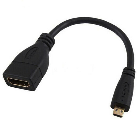 Micro HDMI Male D to HDMI Female A Jack Adapter Cable Convertor Nice 1080P