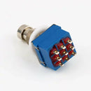 Electric Guitar 3PDT Foot Switch With Blue LED Ring - True Bypass Solder IDX