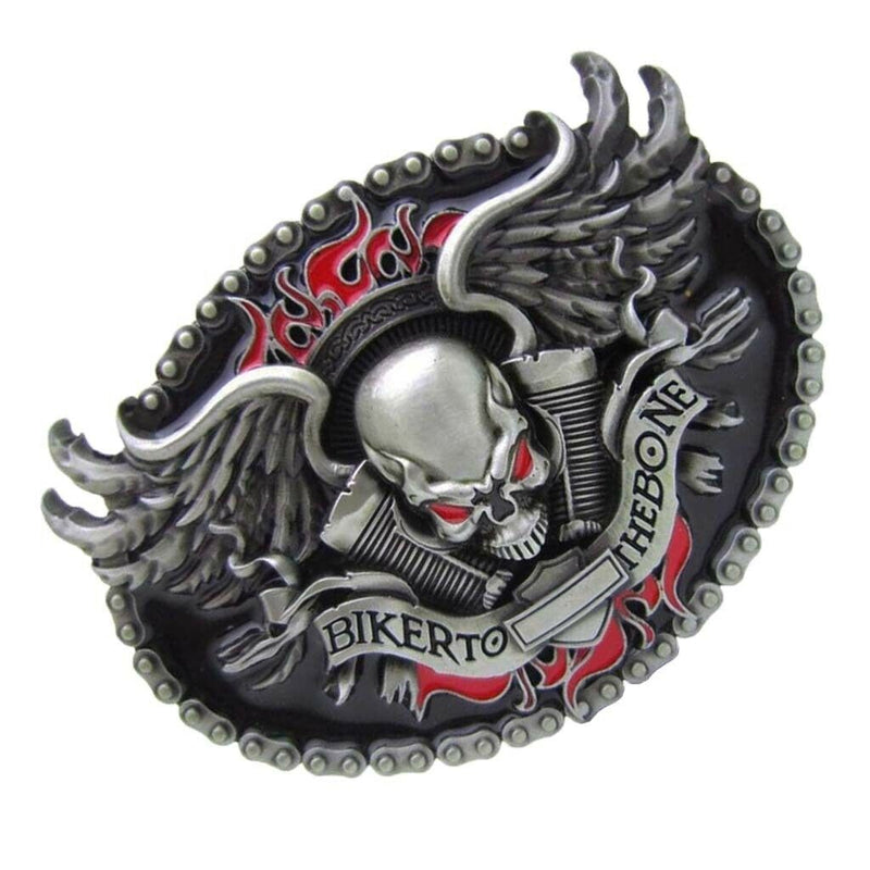 Men Western Cowboy Skeleton Head Belt Buckle Belt Buckle New 3.5 X 2.6in