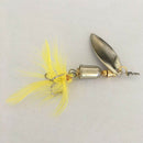 2x Metal Fishing Lure Hard Baits Spoon Noise Feather Treble Hook