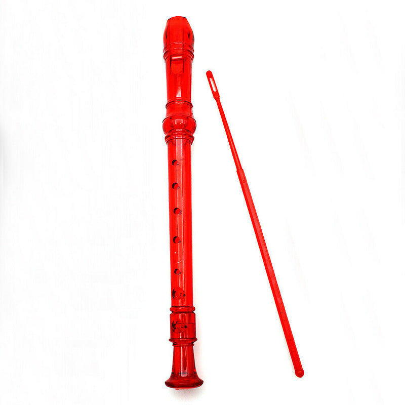 Durable Translucent Recorder With Cleaning Rod 8 Holes Clarinet For Student